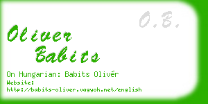 oliver babits business card